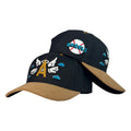 Gorra Full Caps Niño Negra con Visera Café Claro y Bordado Frontal Angels.