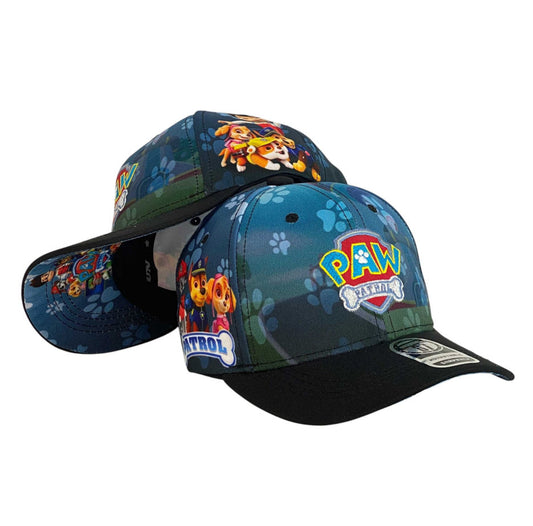 Gorra Multimarca Azul con Estampado de Paw Patrol y Visera Negra.