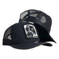 Gorra Full Corral Negra con Bordado de Pantera y Malla Negra.