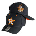 Gorra Equipos Negra con Bordado en Relieve y Visera Naranja.