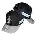 Gorra Alevate Negra en Gamuza con Visera Gris y Malla Negra.
