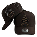 Gorra Venezuela Marrón con paneles perforados y bordado en relieve.