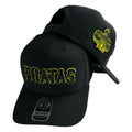 Gorra Equipos Negra con Bordado en Relieve y Parche Lateral.