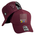 Gorra Venezuela Vinotinto con parche de goma y malla perforada.