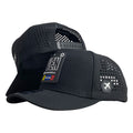 Gorra Venezuela Negra con Paneles Perforados y Parche de Goma.