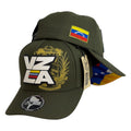 Gorra Venezuela Verde con Bordado en Relieve y Bandera Lateral.