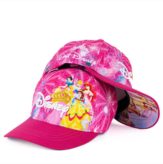 Gorra Multimarca Rosa con Estampado de Princesas y Logo Disney.