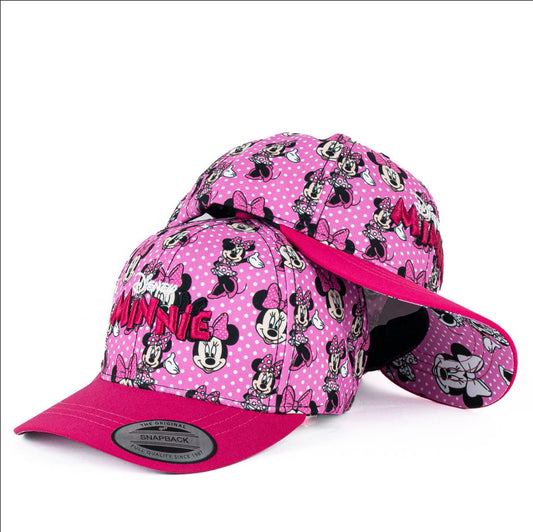Gorra Multimarca Rosa con Estampado de Minnie y Bordado en Relieve.