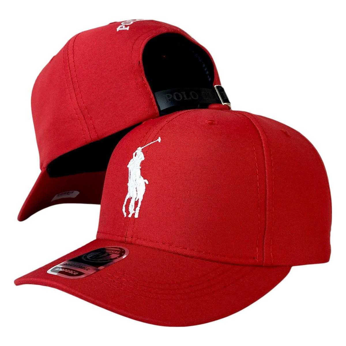 Gorra Polo Roja con Bordado de Alta Densidad y Cierre de Cuero.