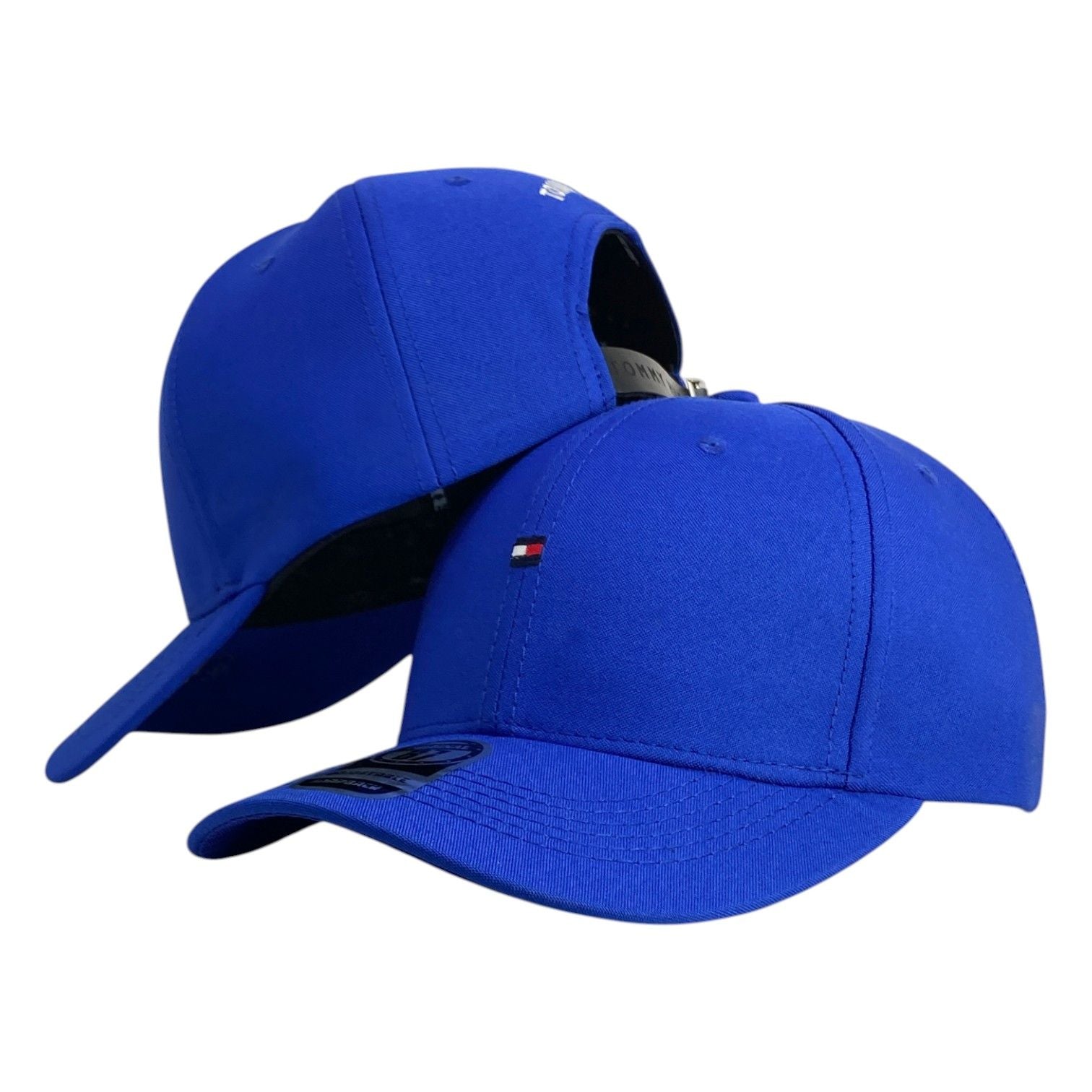 Gorra Tommy Azul con Bordado de Logo y Visera Curva.