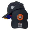 Gorra Venezuela Negra con Panel Perforado y Parche Circular.