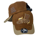 Gorra Elorza Marrón en Gamuza con Parche de Cuero y Bordado en Relieve.
