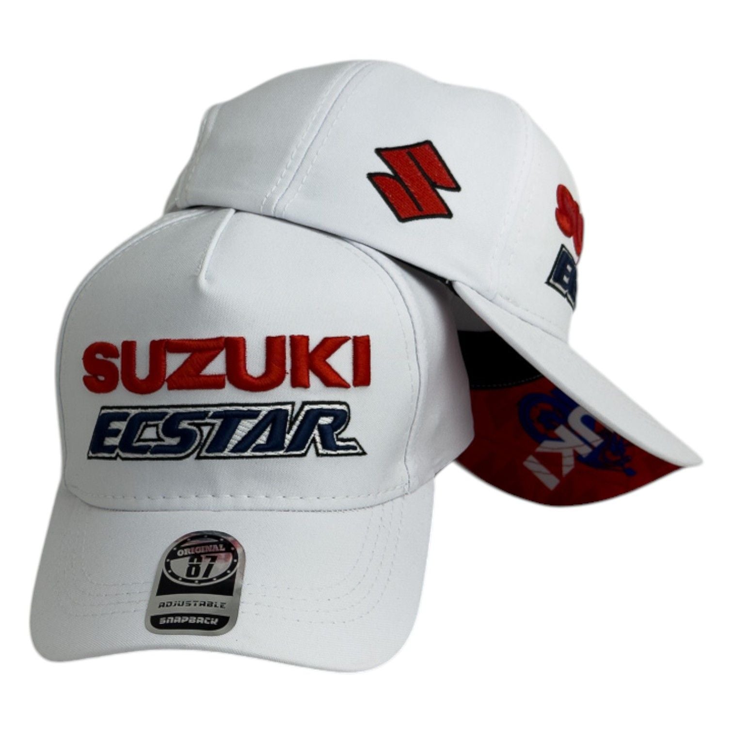 Gorra Motos Blanca con Bordado en Relieve y Estampado Interno.