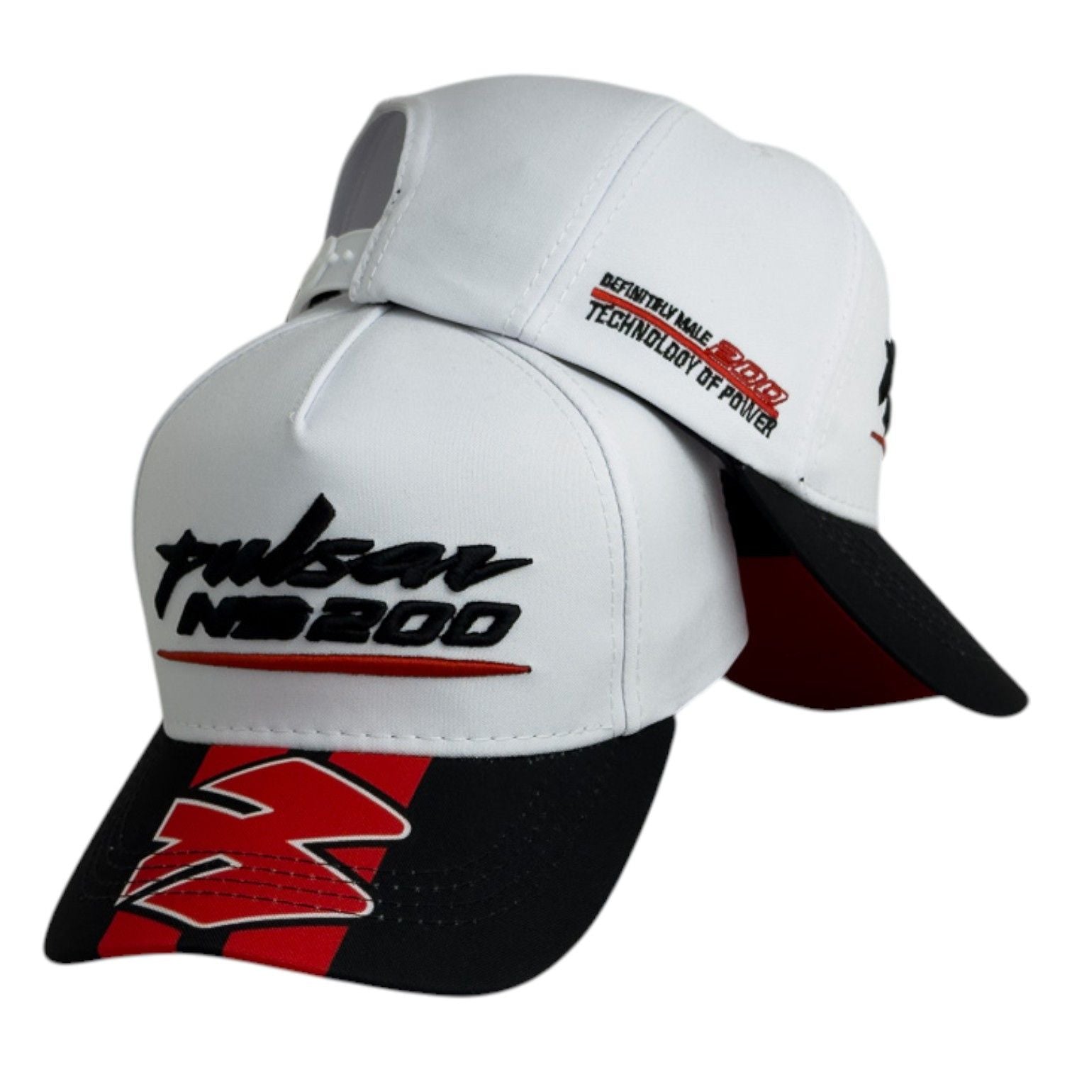 Gorra Motos Blanca con Bordado en Relieve y Visera Negra.