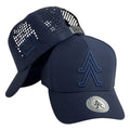 Gorra Venezuela Azul con Bordado en Relieve y Malla Perforada.