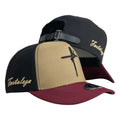 Gorra FE Negra con Visera Vino y Cierre de Cuero.
