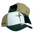 Gorra FE Beige y Verde con Bordado en Relieve y Bordado Lateral.