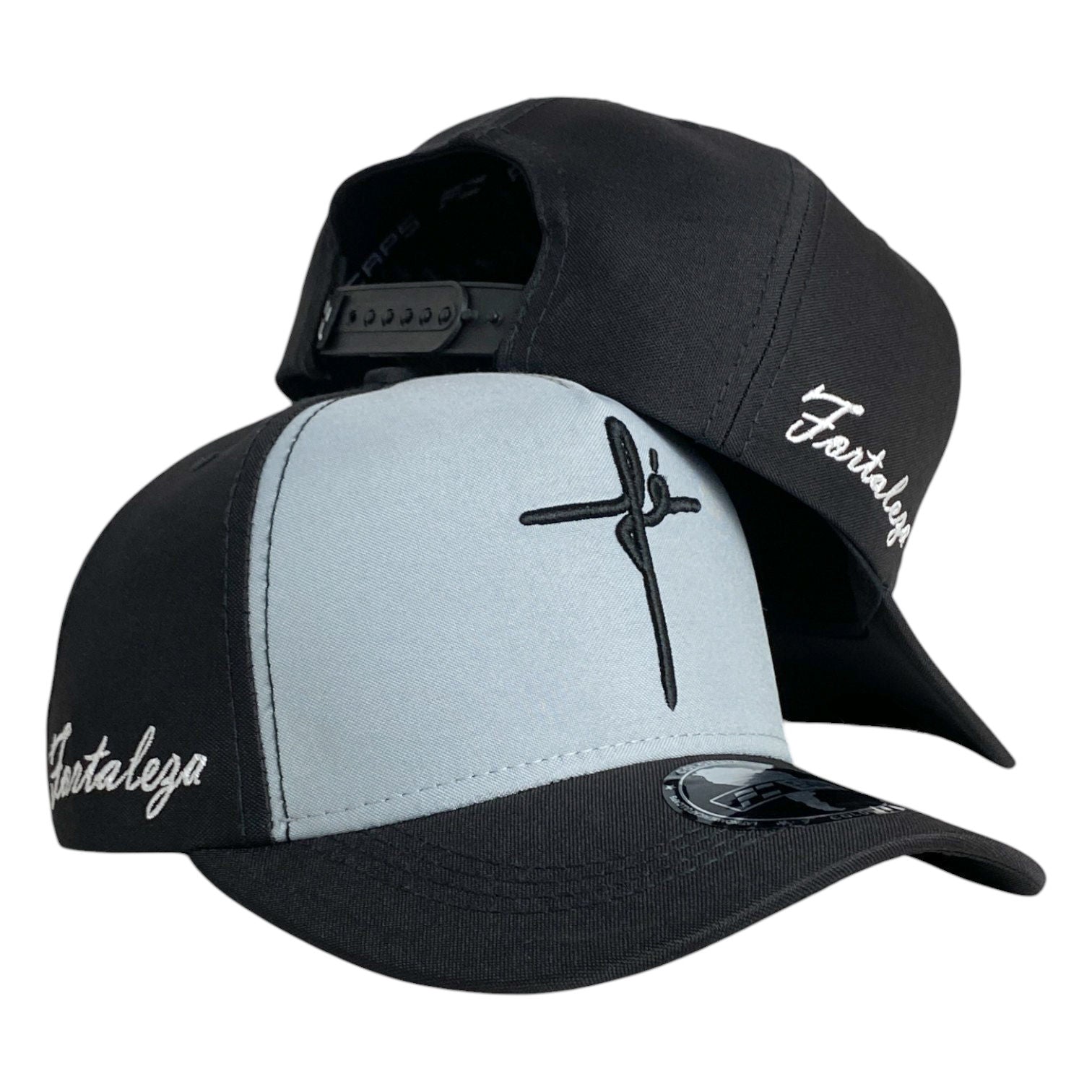 Gorra FE Negra y Gris con Bordado en Relieve y Bordado Lateral.