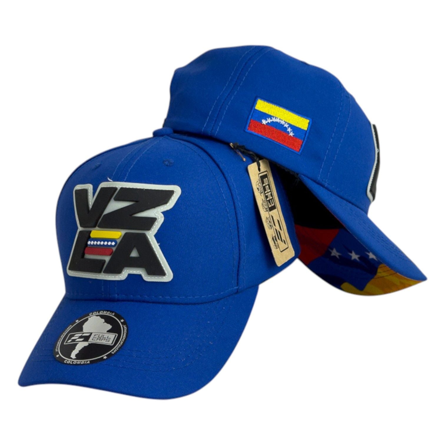 Gorra Venezuela Azul con Bordado en Relieve y Estampado en Visera.