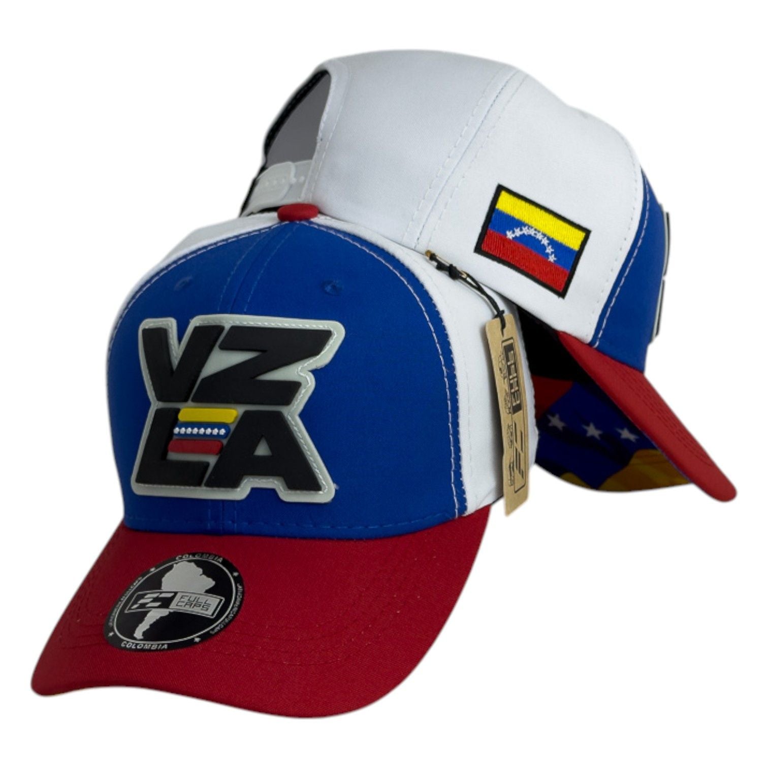 Gorra Venezuela Tricolor con Bordado en Relieve y Parche de Bandera.