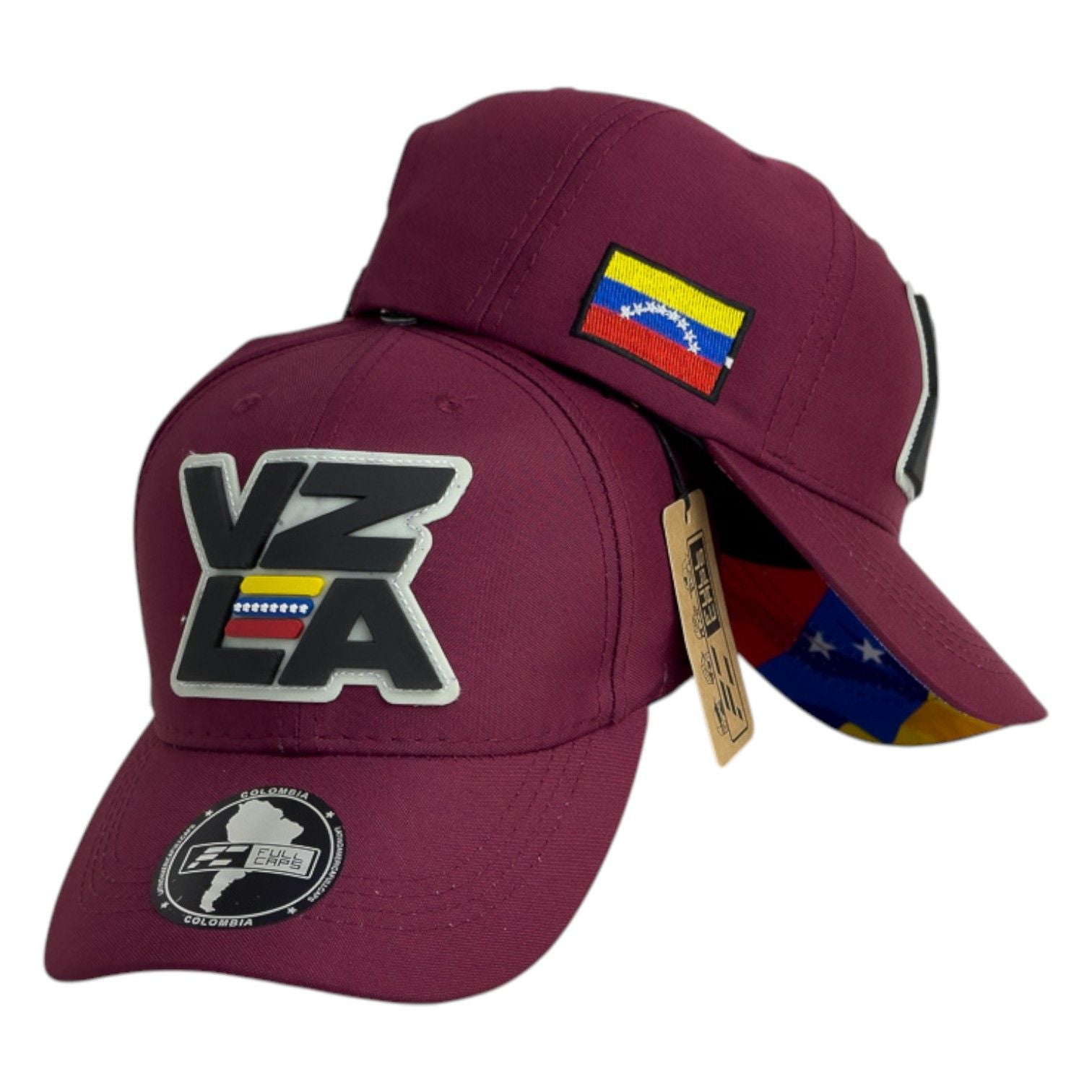 Gorra Venezuela Vinotinto con Parche en Relieve y Estampado Interno de Bandera.