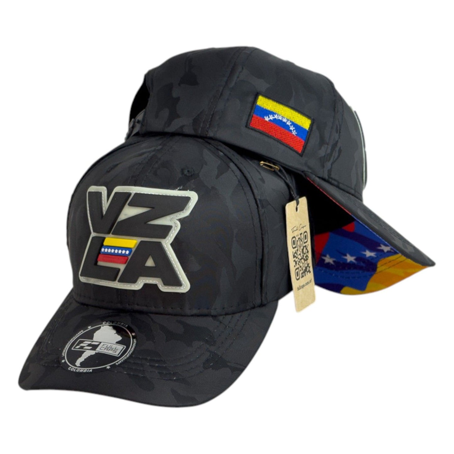 Gorra Venezuela Camo con Bordado en Relieve y Visera Estampada.