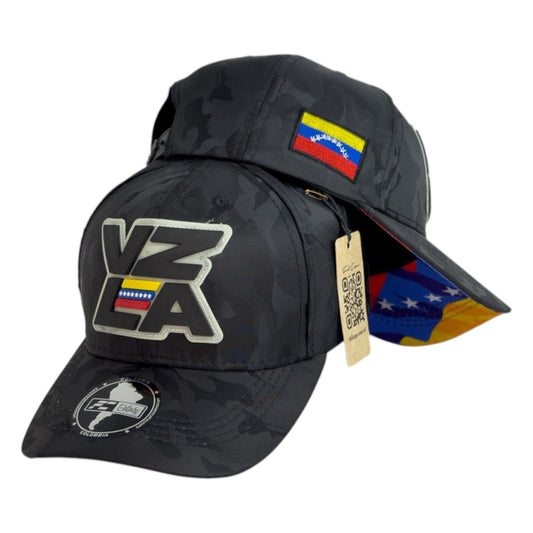Gorra Venezuela Camo con Bordado en Relieve y Visera Estampada.