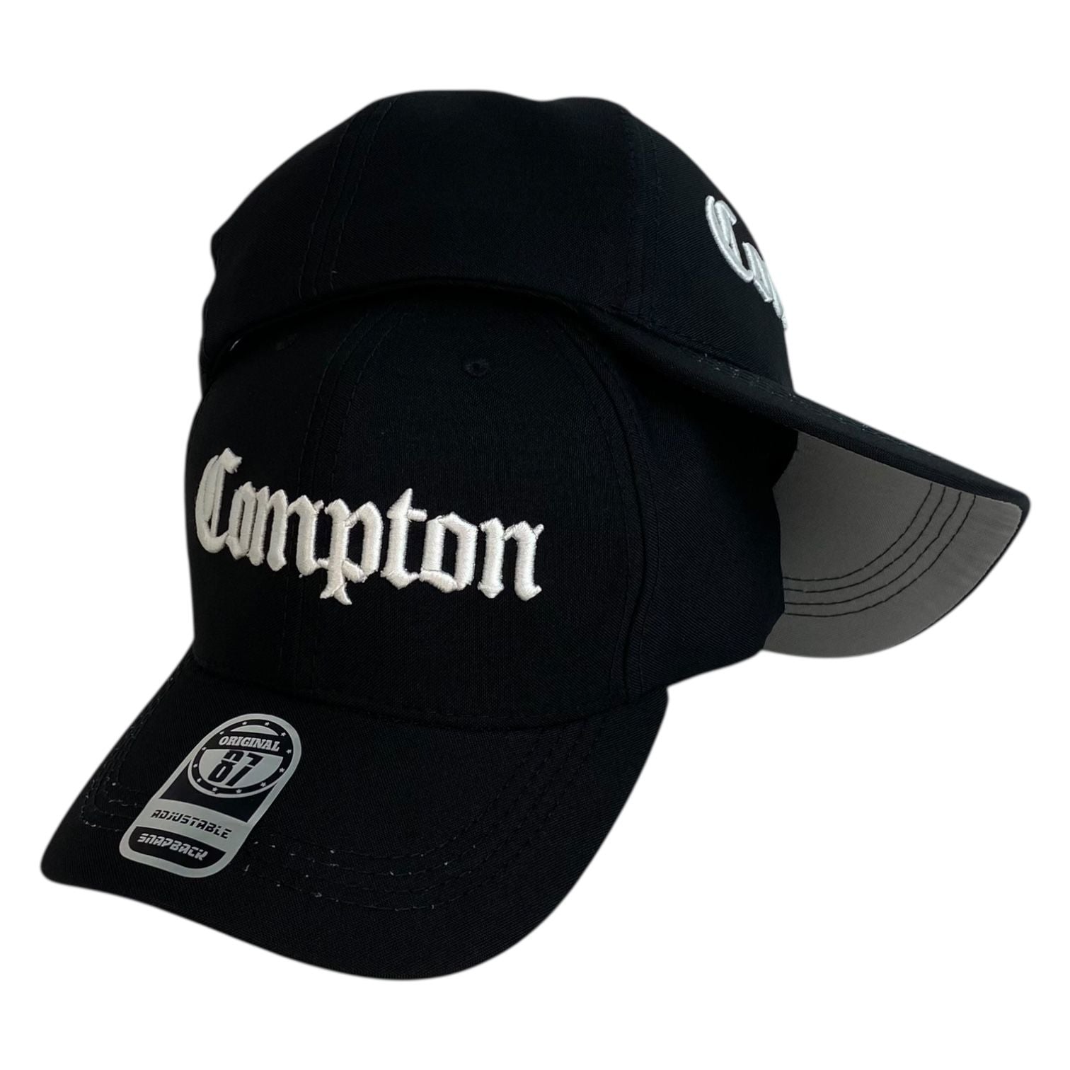 Gorra Equipos Negra con Bordado en Relieve y Visera Gris.