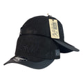 Gorra Full Corral Negra en Gamuza con Bordado de Cerdo y Visera de Cuero.