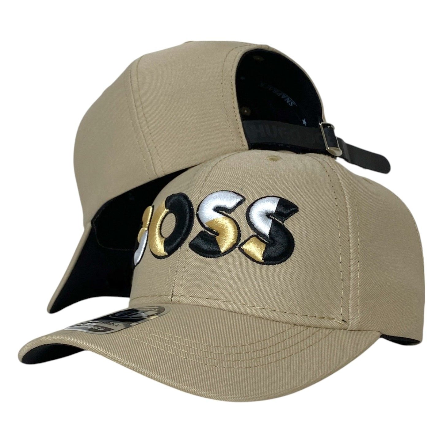 Gorra Hugo Boss Beige con Bordado en Relieve y Cierre de Cuero.