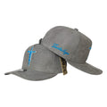 Gorra FE Gris en Gamuza con Bordado de Cruz y Bordado en Relieve.