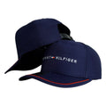 Gorra Tommy Azul con Bordado de Alta Densidad y Ribete Roja.