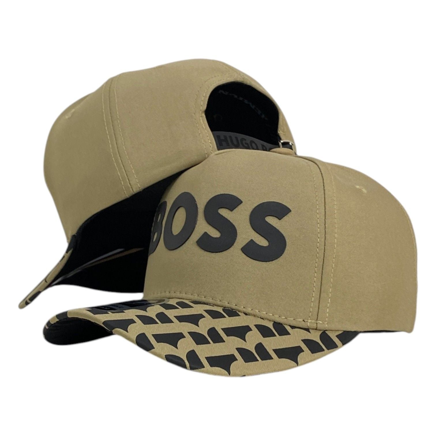 Gorra Hugo Boss Beige con Estampado y Bordado en Relieve.