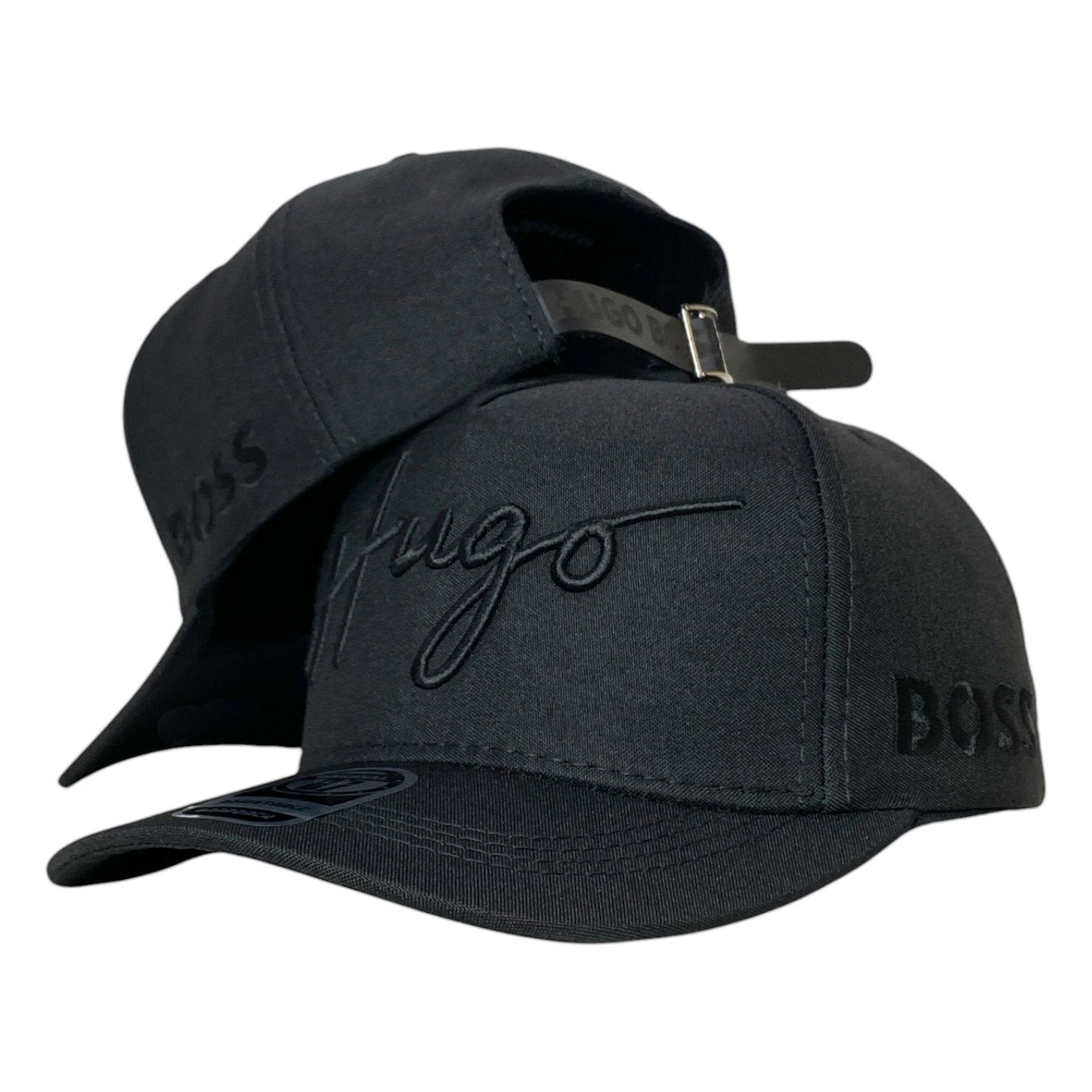 Gorra Hugo Boss Negra con Bordado en Relieve y Cierre de Cuero.