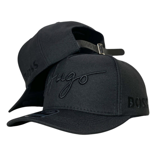 Gorra Hugo Boss Negra con Bordado en Relieve y Cierre de Cuero.