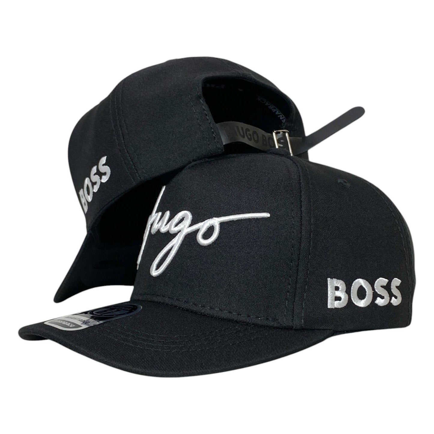 Gorra Hugo Boss Negra con Bordado en Relieve y Cierre de Cuero.