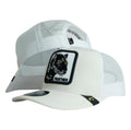 Gorra Full Corral Blanca con Bordado de Pantera y Malla Blanca.