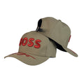 Gorra Hugo Boss Beige con bordado en relieve y cierre de cuero.