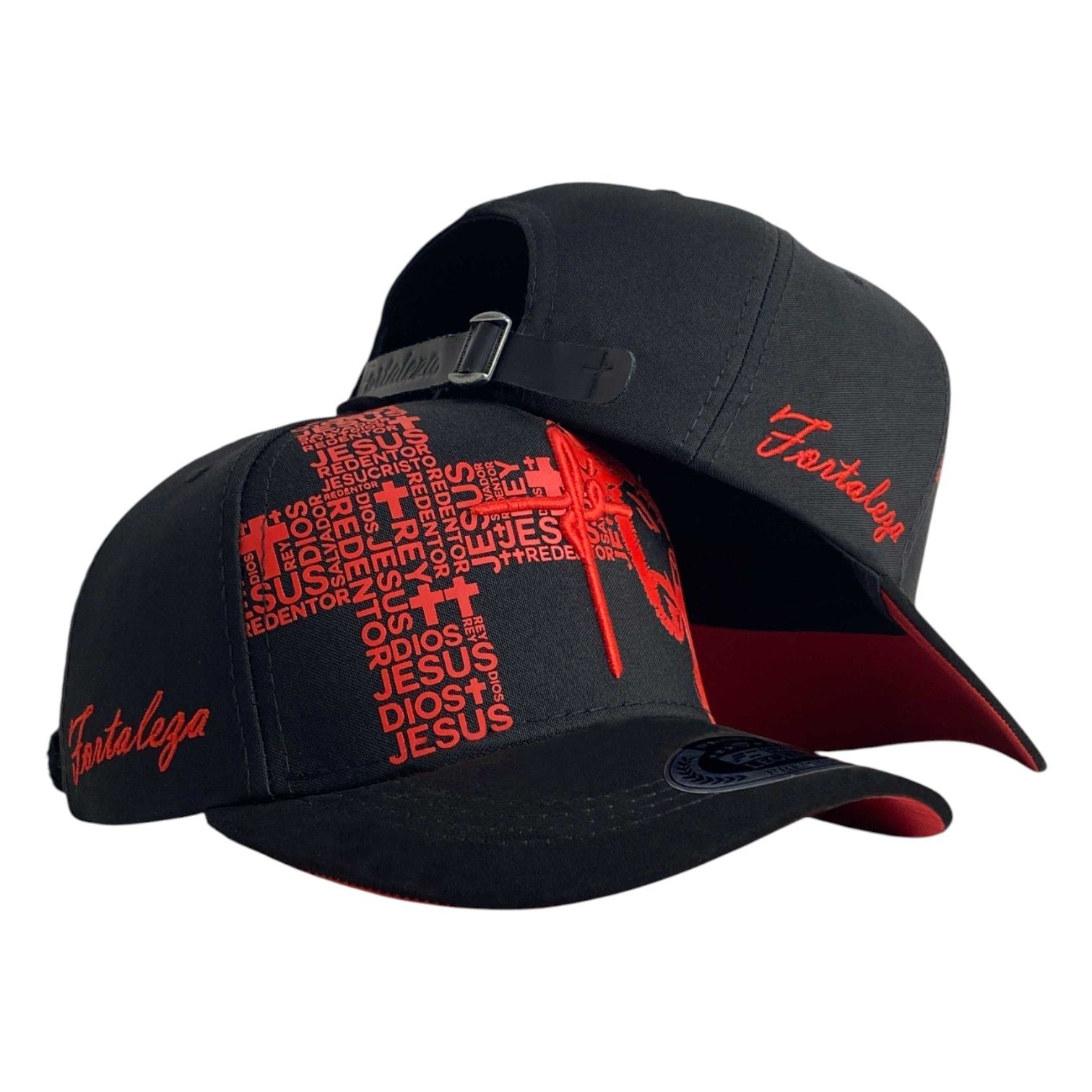 Gorra FE Negra con Bordado en Relieve y Cierre de Cuero.