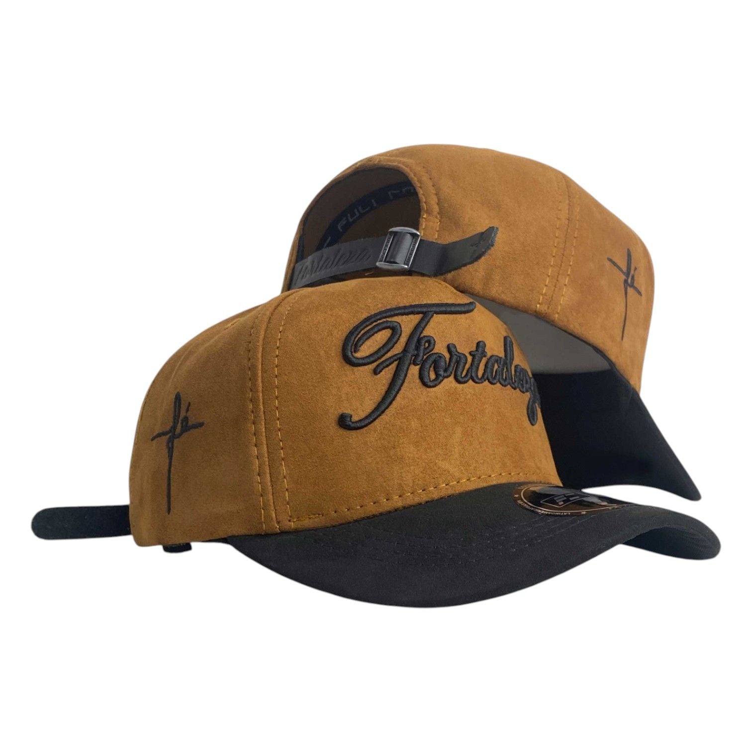 Gorra FE Marrón en Gamuza con Bordado en Relieve y Visera Negra.