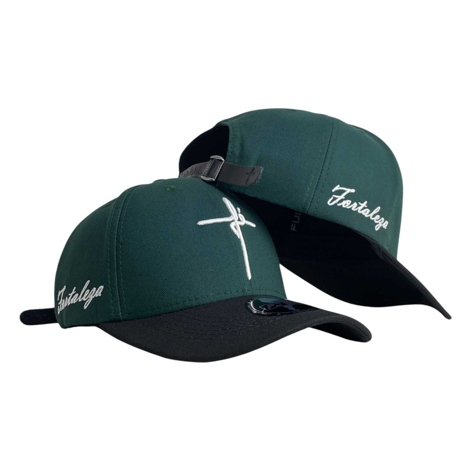 Gorra FE Verde con Visera Negra y Bordado en Relieve.