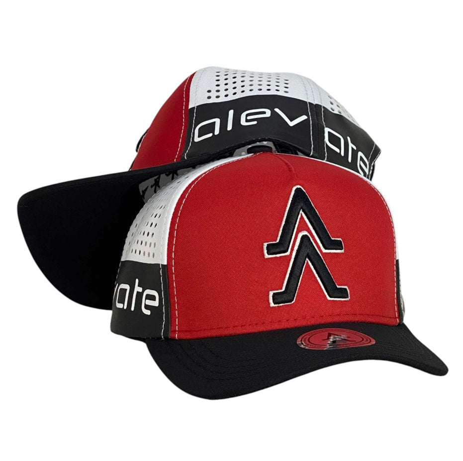 Gorra Venezuela Roja con Bordado en Relieve y Malla Blanca.