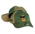 Gorra Full Caps Verde con Bordado de Carpincho y Parche Lateral.