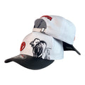 Gorra Toyota Blanca con Bordado de Toro y Visera Negra.