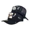 Gorra Full Corral Negra con Bordado de Águila y Malla Negra.