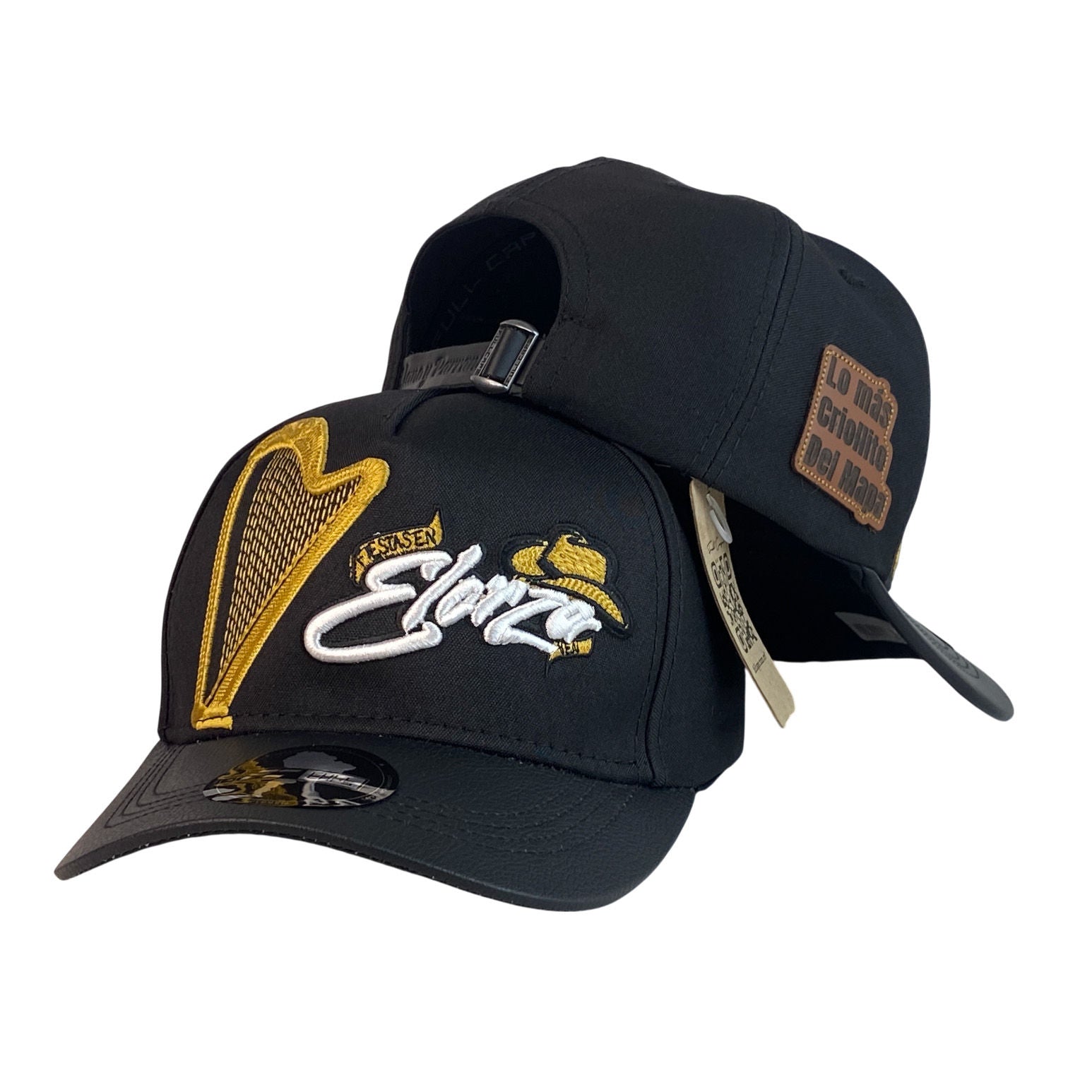 Gorra Elorza Negra con Bordado en Relieve y Parche de Cuero.