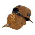 Gorra Yeison Jimenez Marrón en Gamuza con Bordado en Relieve y Cierre de Cuero.