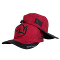Gorra Yeison Jimenez Roja en Gamuza con Visera Negra y Bordado en Relieve.