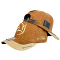 Gorra Yeison Jimenez Marrón en Gamuza con Visera Beige y Cierre de Cuero.