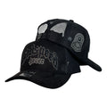 Gorra Godspeed Negra en Gamuza con Bordado en Relieve y Malla Negra.